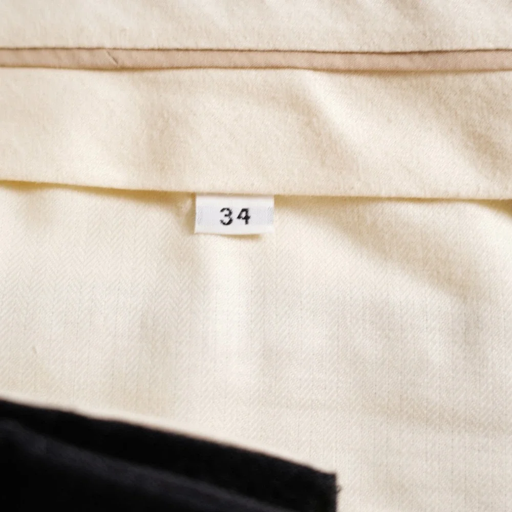 DAMAGED Hart Schaffner Marx Twill Flannel Wool Dark Gray Dress Pants 34 /‎ 31